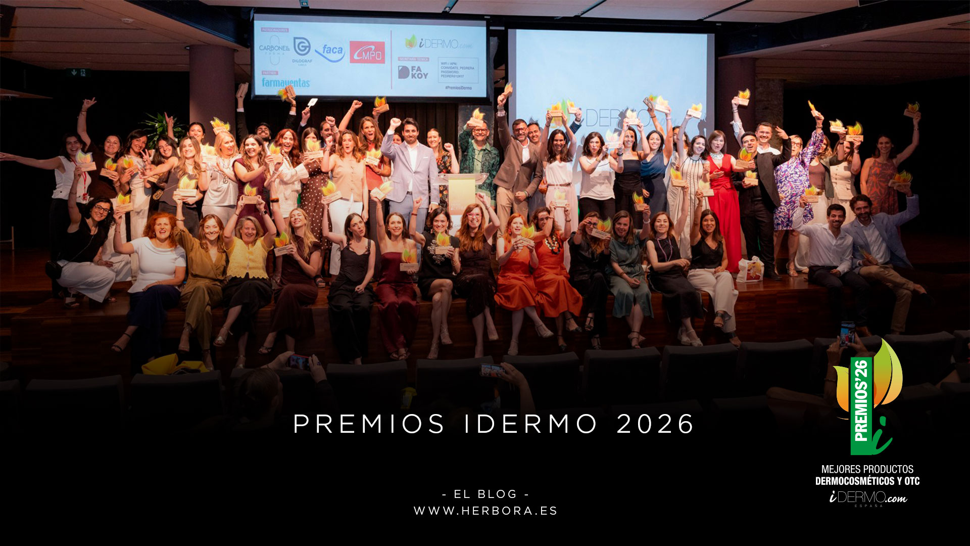 Herbora en la gala de los Premios iDermo 2026 en La Pedrera